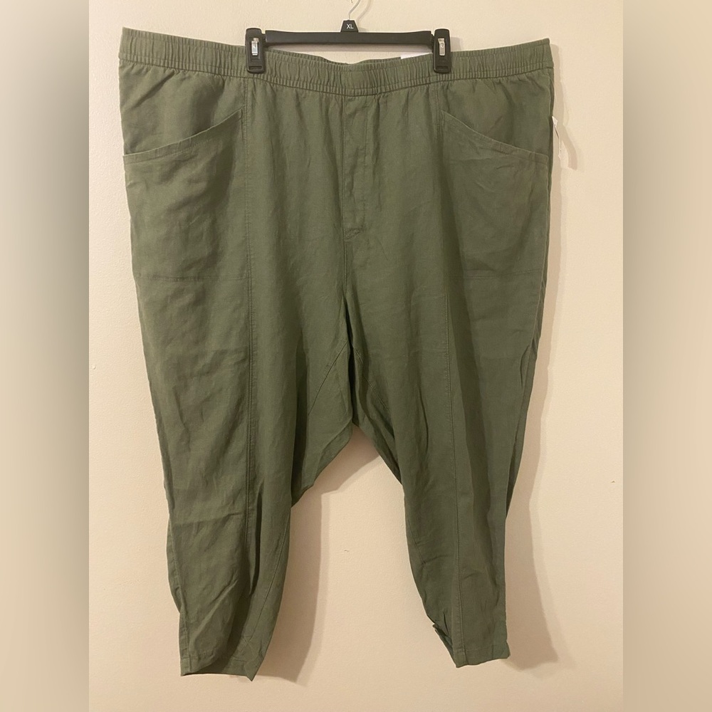 New NWT Old Navy Green High-Rise‎ Crop Ankle Casual Pants Size 4X